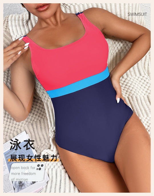 Heidi Mode | Sexy dreieckiger Sport farblich passender einteiliger Badeanzug