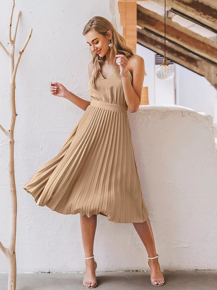 Plissierte Midi Kleid