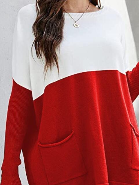 Heidi-Mode | Zwei-Ton Pullover mit Taschen
