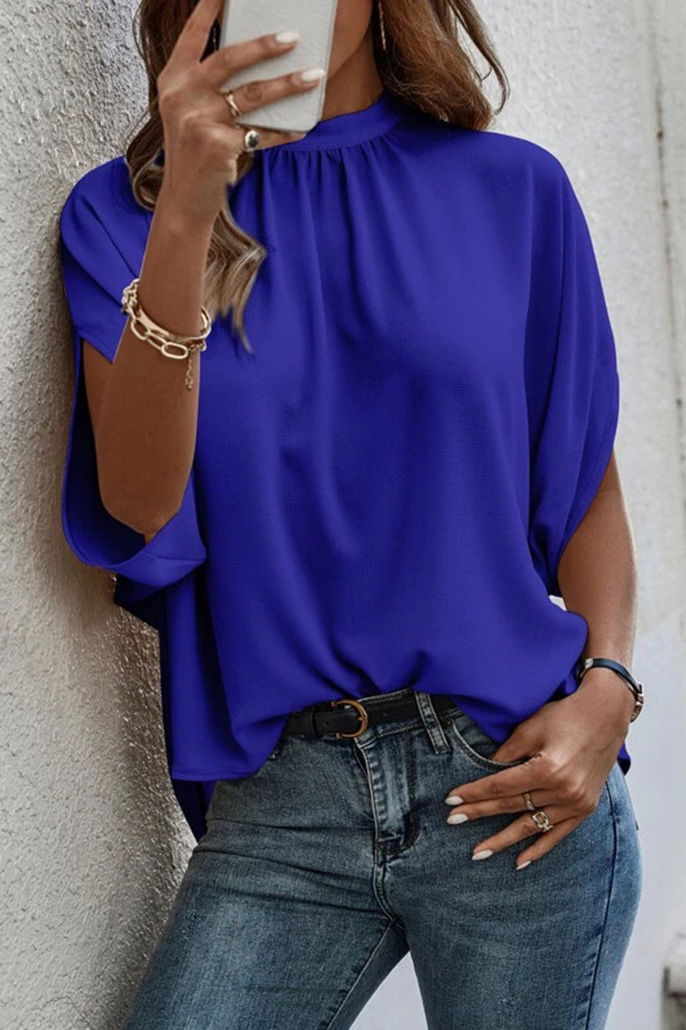 Heidi-Mode | Bindeback Schlitz Halbarm Bluse
