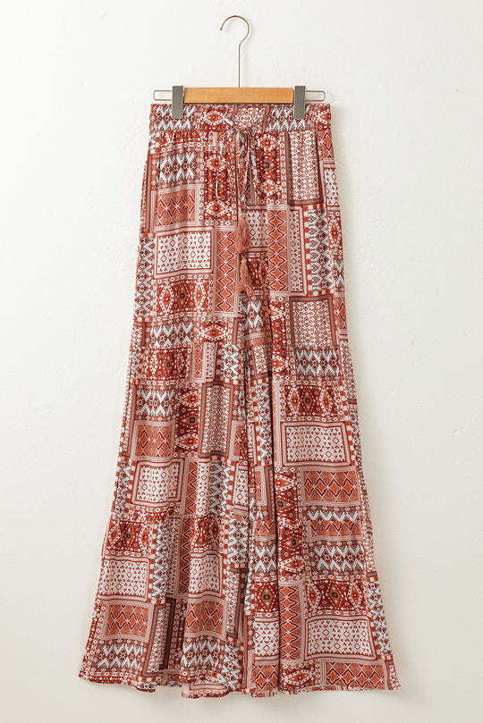 Palazzo-Hose Mit Boho-Aztekenmuster