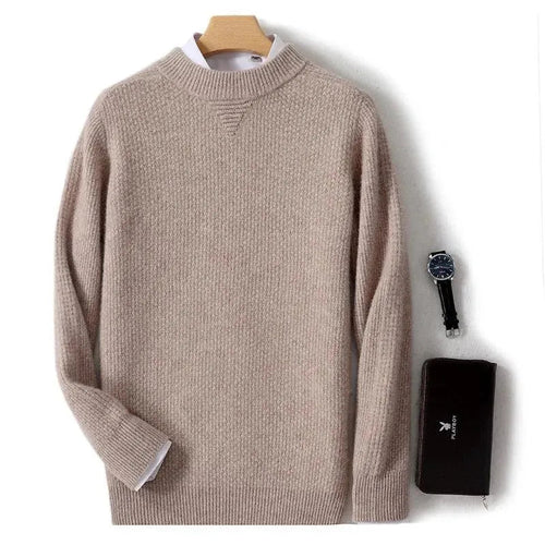 Heidi-Mode | Herrenpullover aus Cashmere, lässig gestrickt, mit Halsetikett