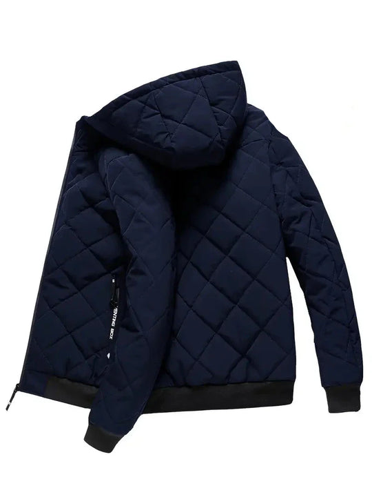 Heidi-Mode - Warme Winterjacke für Herren - Fleece Winddichte Jacke mit Kapuze und Reißverschluss