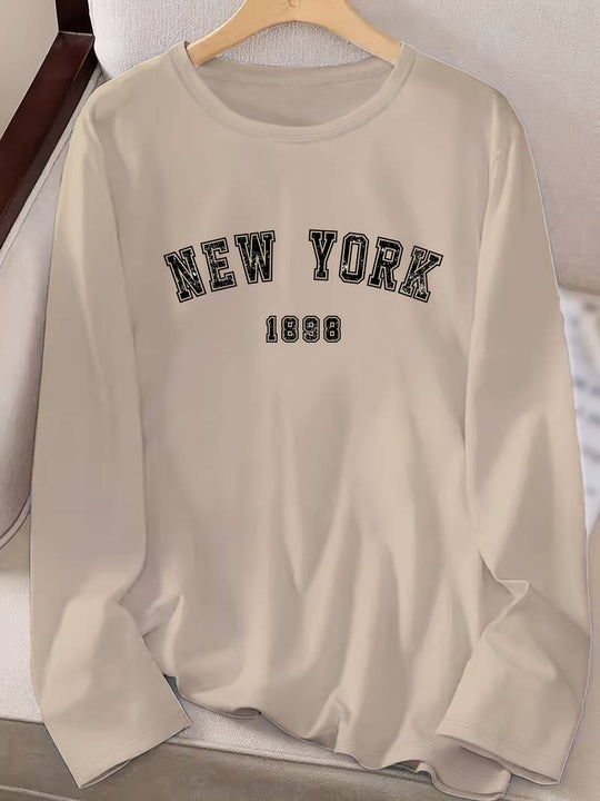 Heidi – t-shirt mit rundhalsausschnitt und new york-print