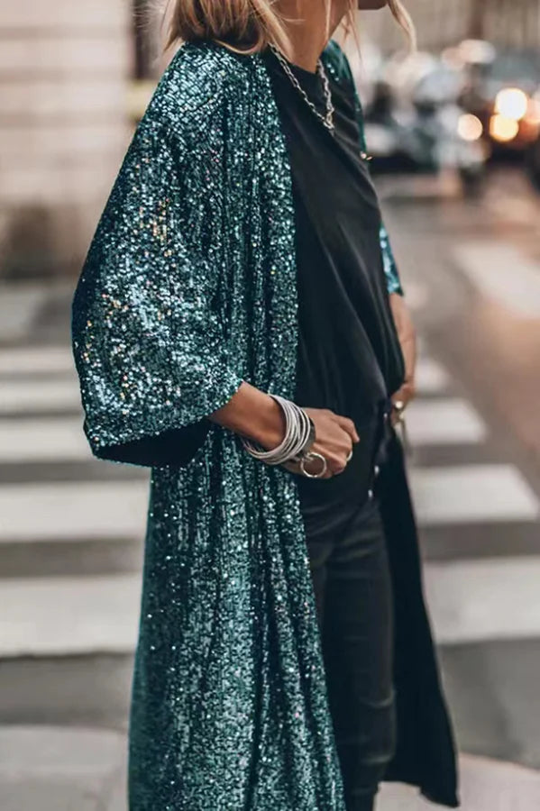 Heidi-Mode – Modischer Pailletten-Cardigan