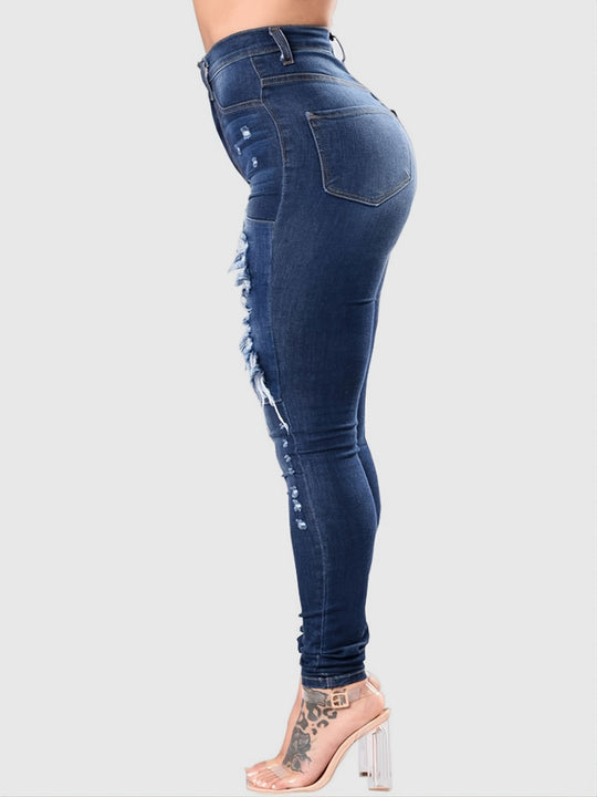 Heidi-Mode | Ripped Löcher Skinny Leg Distressed Denim Jeans Hosen