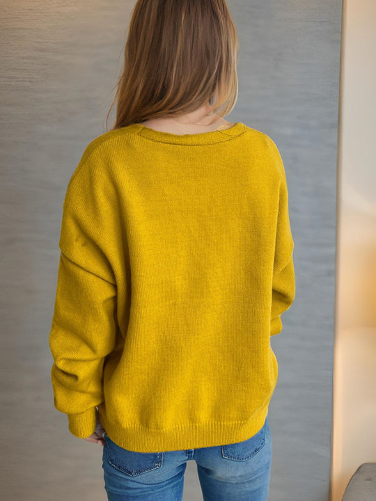 Heidi-Mode | Daisy Knopfverschluss V-Ausschnitt Strickjacke