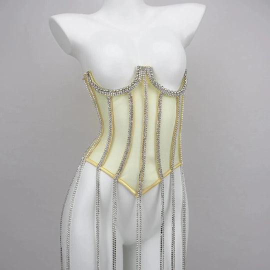 Heidi-Mode | Ladies shaping black chain waist made of polyester