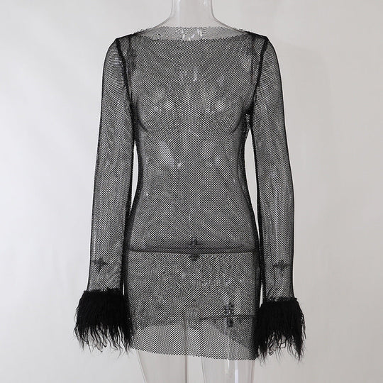 Heidi-Mode | Glitzerndes Mesh Kleid für Damen