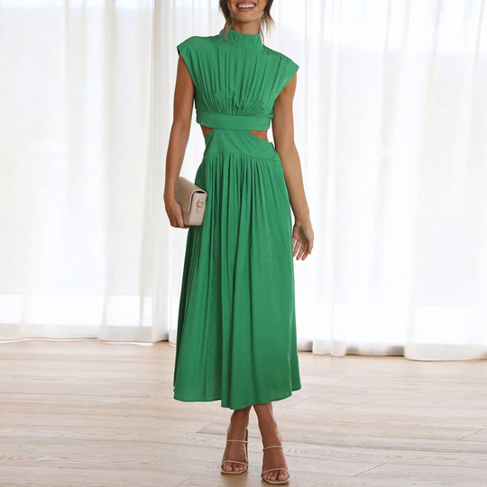 Midi-Kleid mit Cut-Outs und Plissee