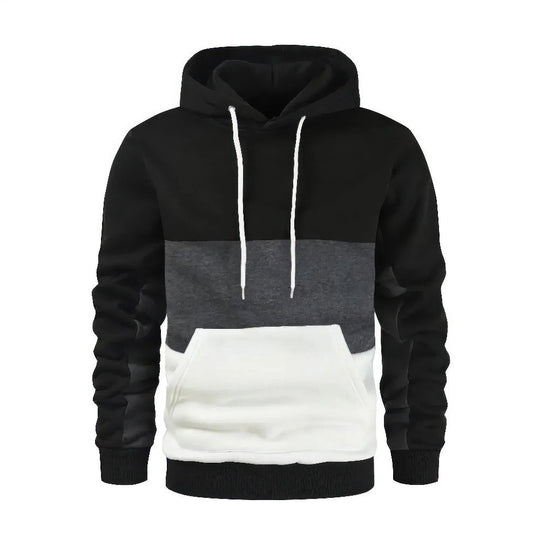 Heidi-Mode - Herren Freizeit Fleece Patchwork Hoodie