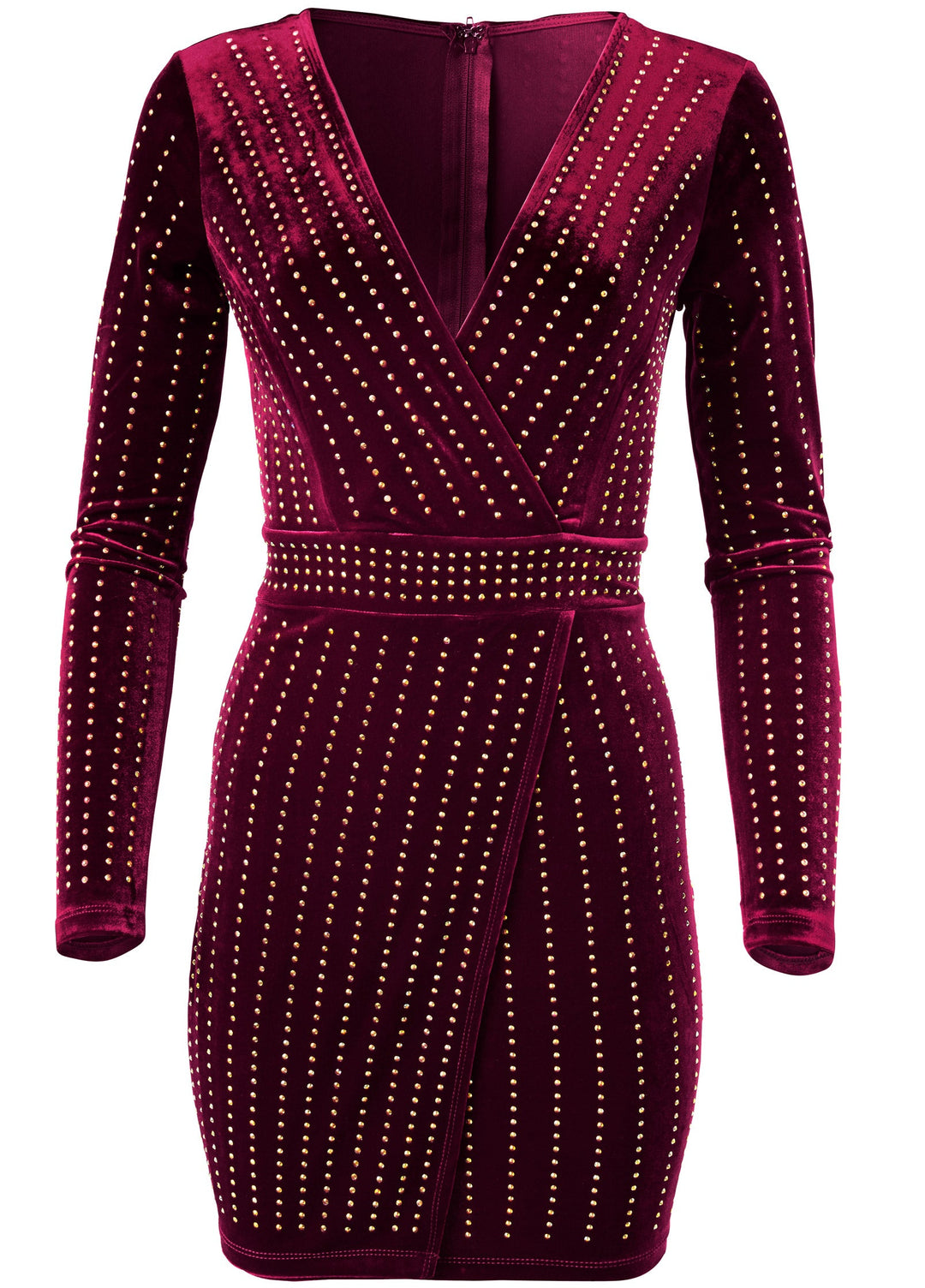 Heidi-Mode | Verziertes Samtkleid Burgunder Multi