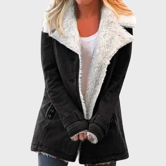 Heidi-Mode | Faux-Lammfell-gefütterter Parka-Mantel