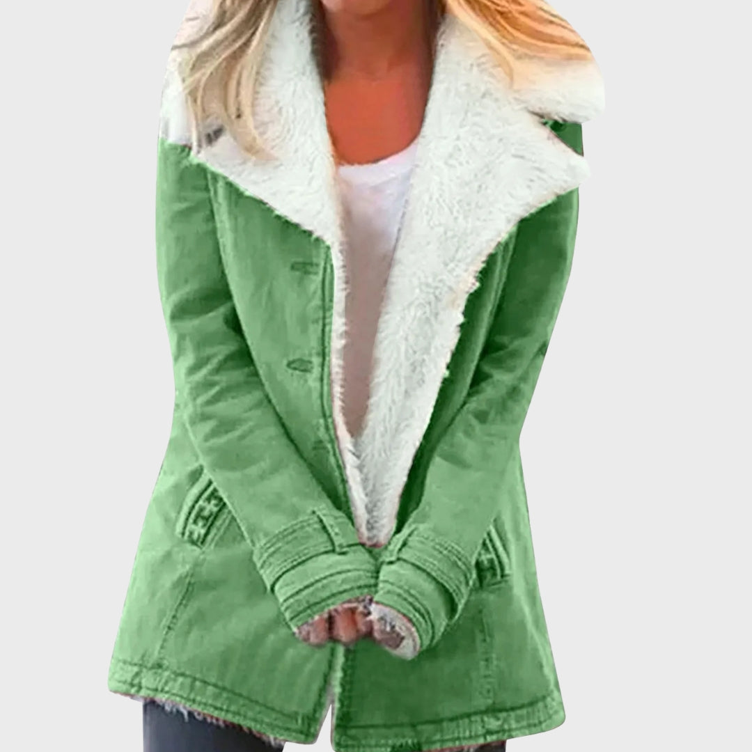 Heidi-Mode | Faux-Lammfell-gefütterter Parka-Mantel