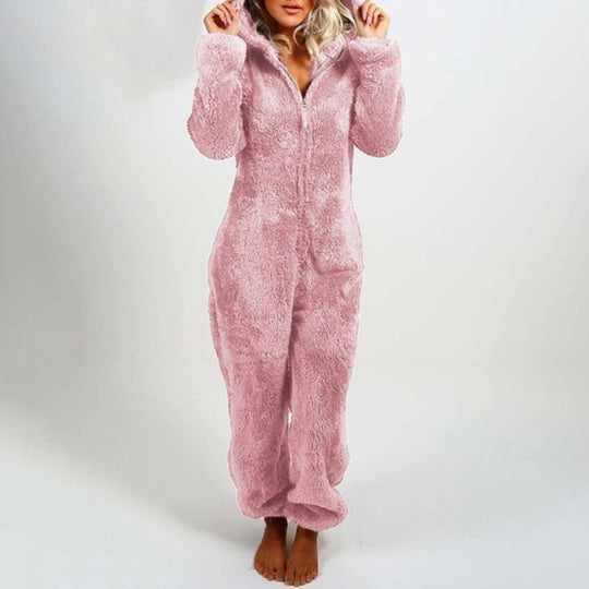 Heidi-Mode - Stylische Winter Overall Pyjama mit Kapuze für Frauen