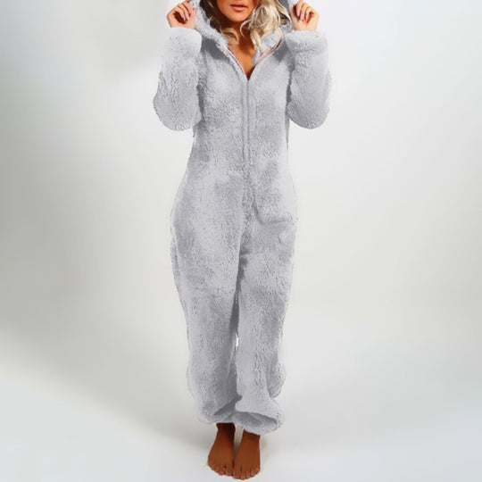 Heidi-Mode - Stylische Winter Overall Pyjama mit Kapuze für Frauen