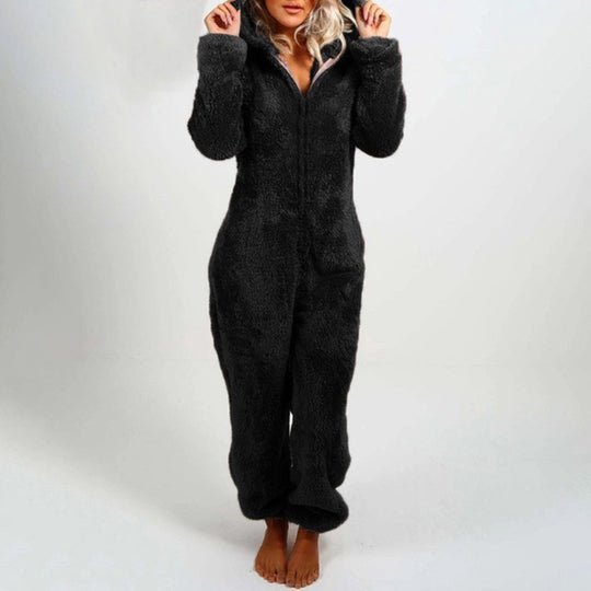 Heidi-Mode - Stylische Winter Overall Pyjama mit Kapuze für Frauen