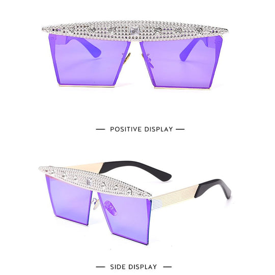 Heidi-Mode | Sonnenbrille Große Fassung Strass-Dekor