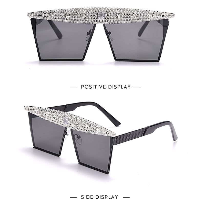 Heidi-Mode | Sonnenbrille Große Fassung Strass-Dekor