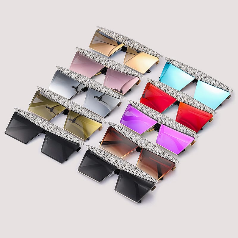Heidi-Mode | Sonnenbrille Große Fassung Strass-Dekor