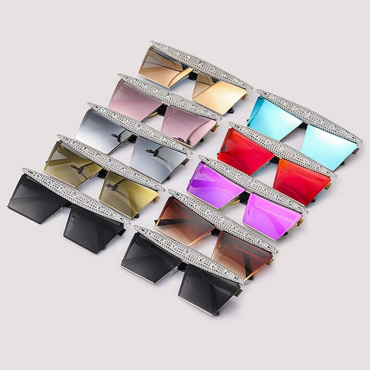 Heidi-Mode | Sonnenbrille Große Fassung Strass-Dekor