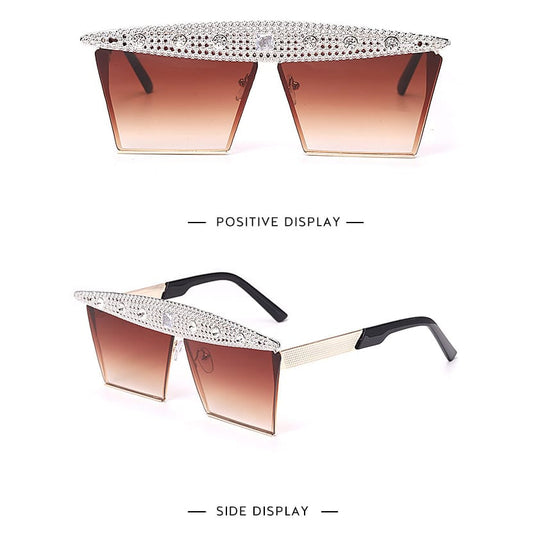 Heidi-Mode | Sonnenbrille Große Fassung Strass-Dekor