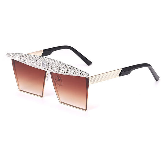 Heidi-Mode | Sonnenbrille Große Fassung Strass-Dekor