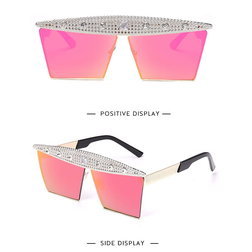 Heidi-Mode | Sonnenbrille Große Fassung Strass-Dekor