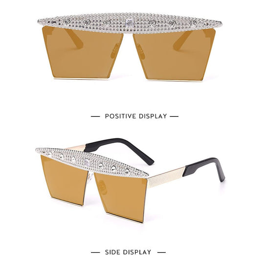 Heidi-Mode | Sonnenbrille Große Fassung Strass-Dekor
