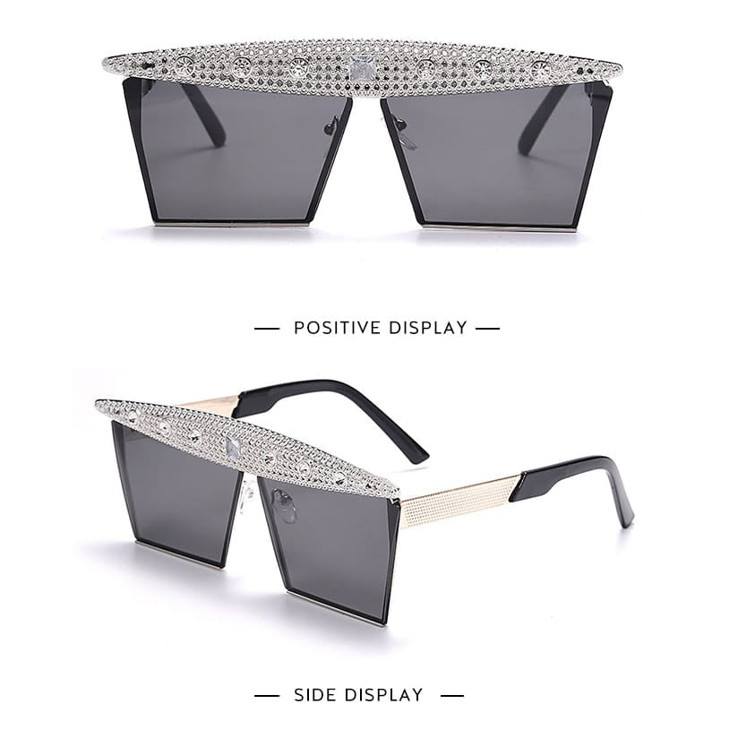 Heidi-Mode | Sonnenbrille Große Fassung Strass-Dekor