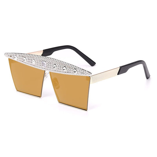 Heidi-Mode | Sonnenbrille Große Fassung Strass-Dekor
