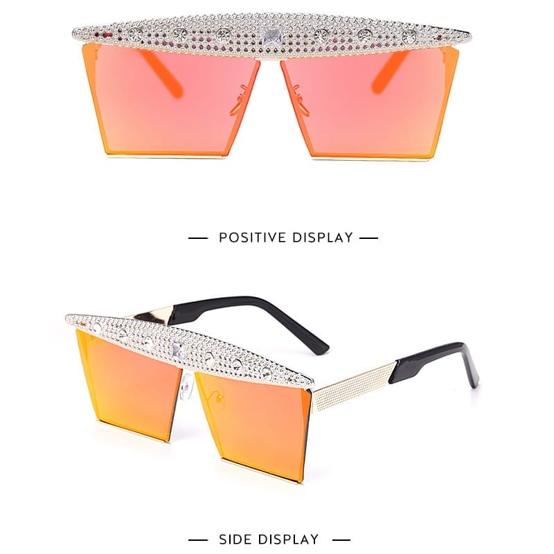 Heidi-Mode | Sonnenbrille Große Fassung Strass-Dekor