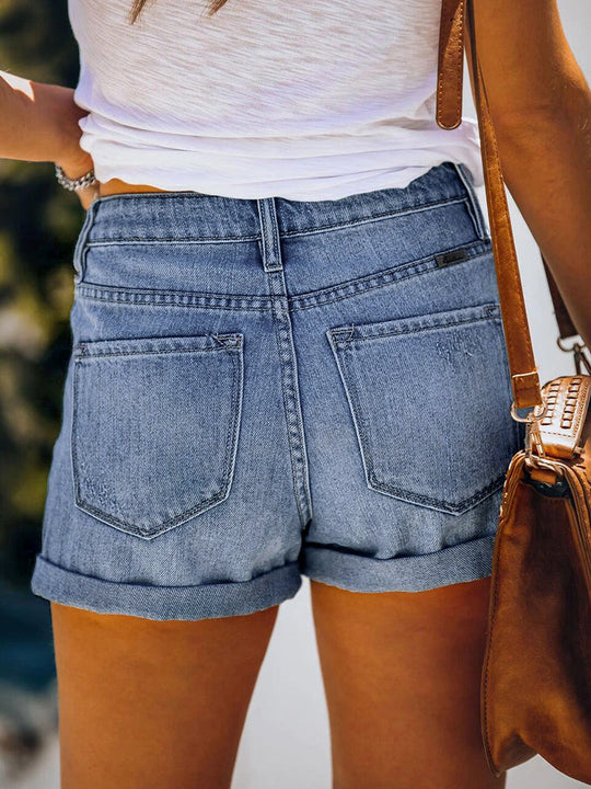 Heidi-Mode | Beinabschluss Ripped Jeans Shorts