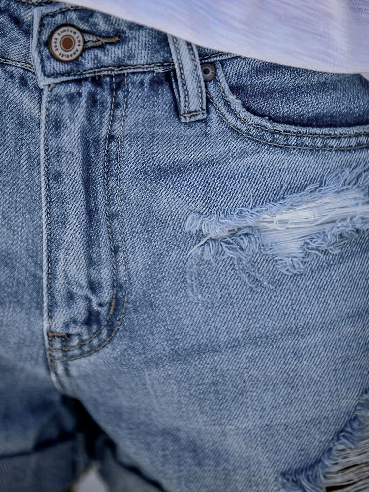 Heidi-Mode | Beinabschluss Ripped Jeans Shorts