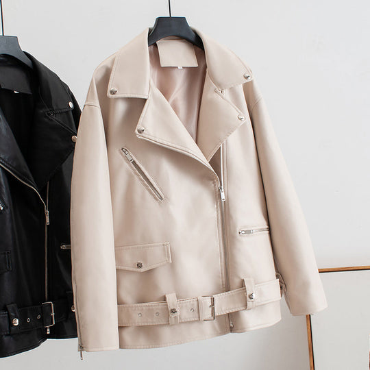 Heidi-Mode | PU-Leder Lange Moto Jacken mit Gürtel