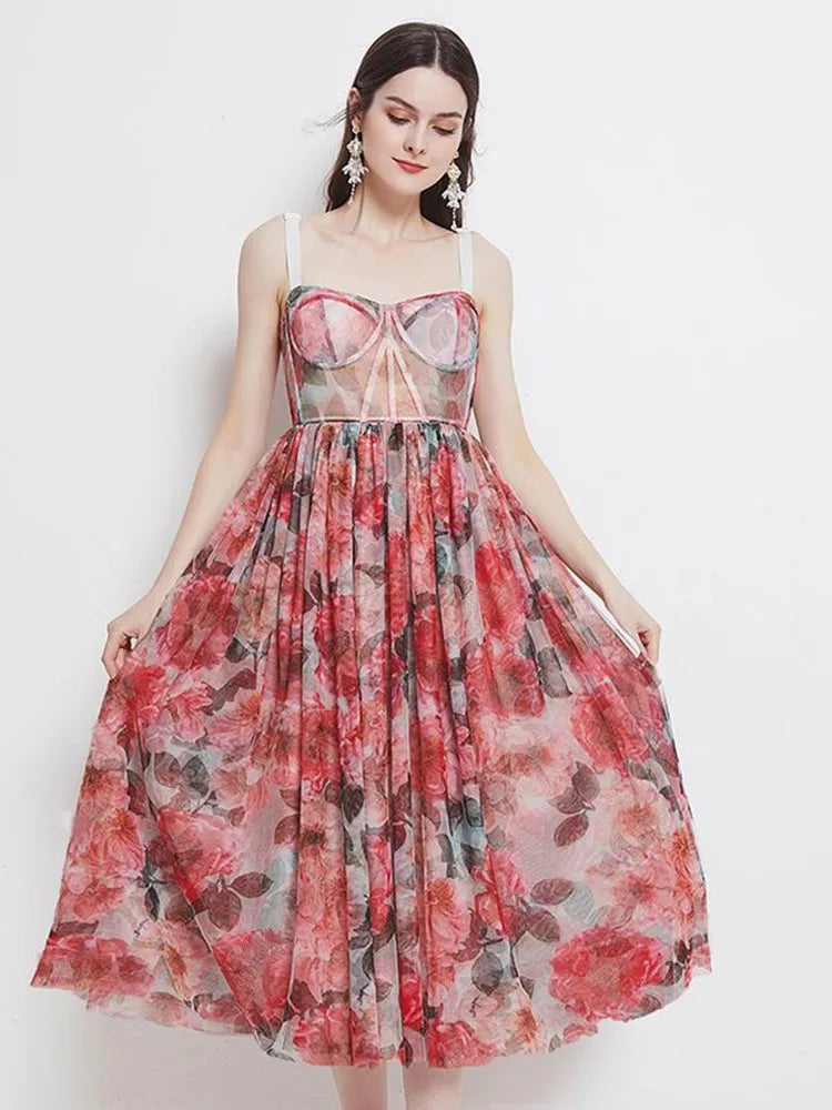 de Zomer met deze Prachtige Bloemenprint Bohemian Party Dress!