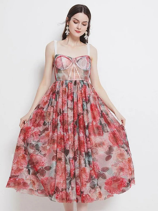 de Zomer met deze Prachtige Bloemenprint Bohemian Party Dress!
