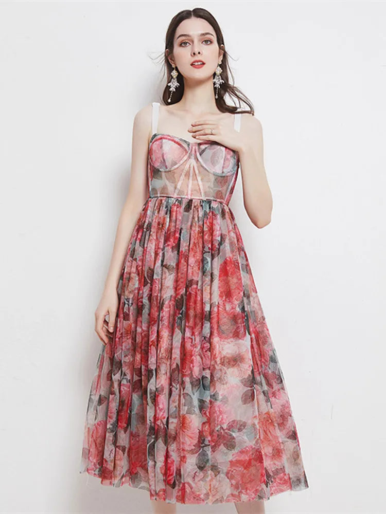 de Zomer met deze Prachtige Bloemenprint Bohemian Party Dress!