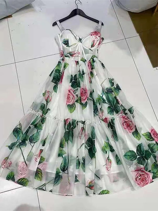de Zomer met deze Prachtige Bloemenprint Bohemian Party Dress!