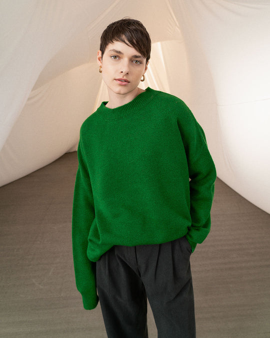 ROUND NECK PULLOVER "JOYA" GREEN