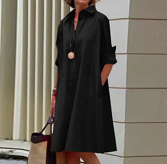 Lässiges Damenkleid mit langen Ärmeln
