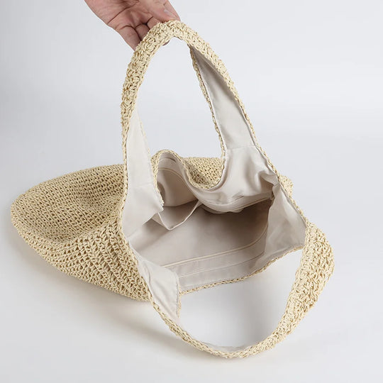 Heidi-Mode | Marlene Elegante Stroh-Strandtasche
