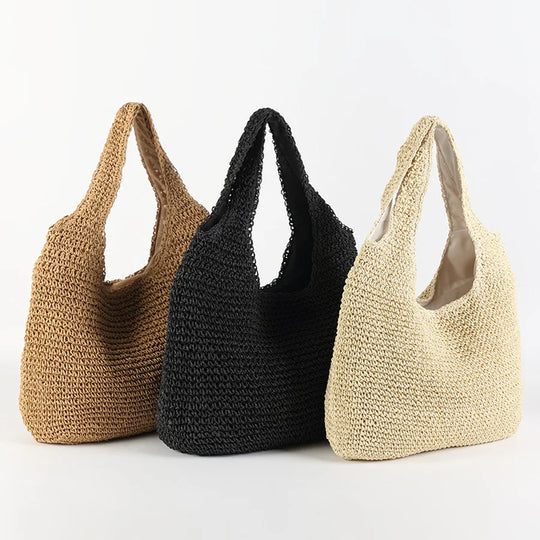 Heidi-Mode | Marlene Elegante Stroh-Strandtasche