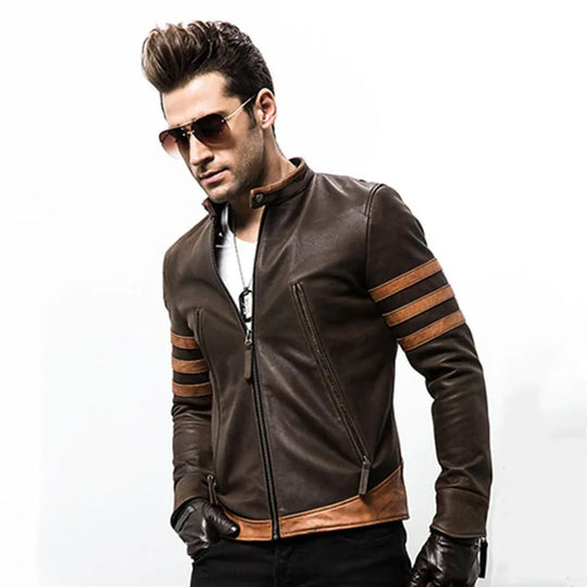 Klassische Wolverine-Lederjacke