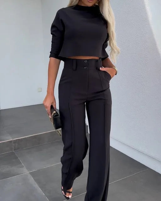 Heidi-Mode | Eleganz Tailliertes Herbst-Hosenset für Stilvolle Looks