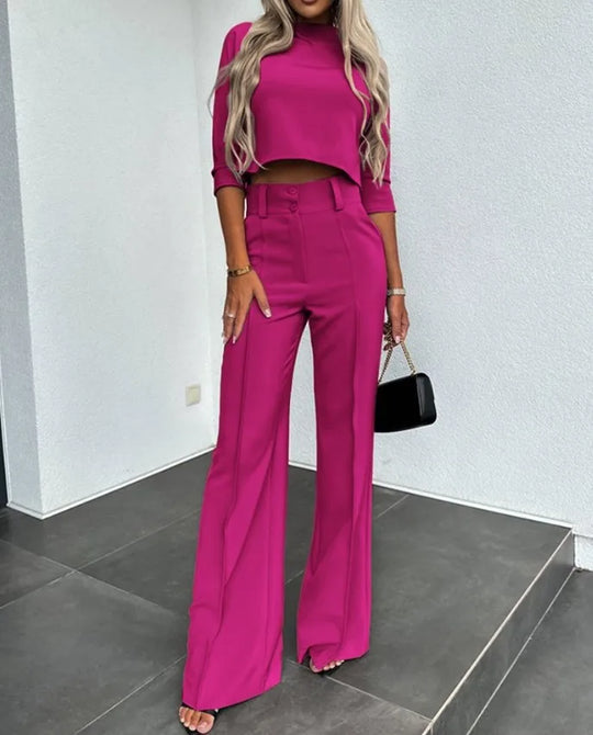 Heidi-Mode | Eleganz Tailliertes Herbst-Hosenset für Stilvolle Looks