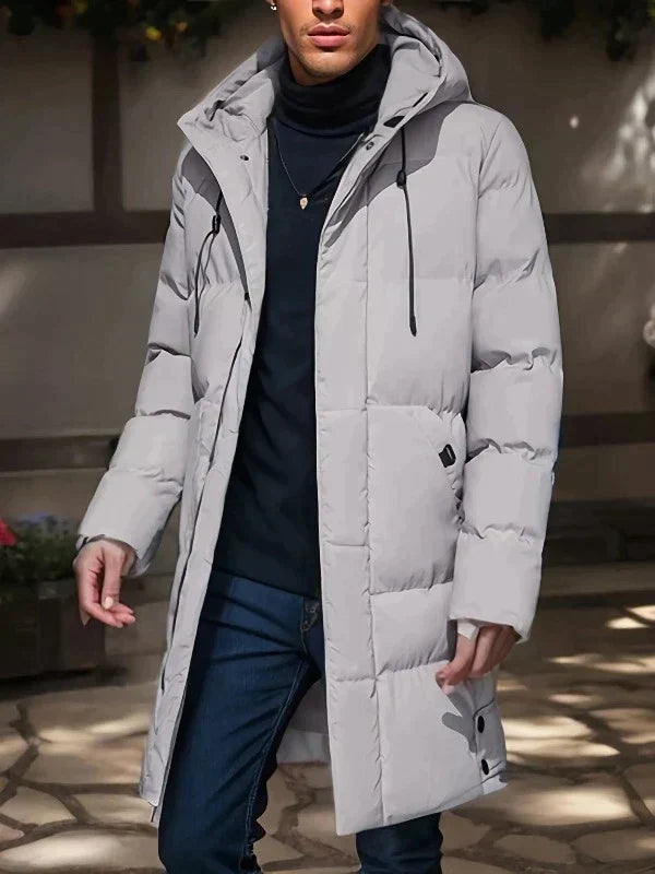 Heidi-Mode | Herren Puffer Winterjacke - Kapuzen-Langdesign
