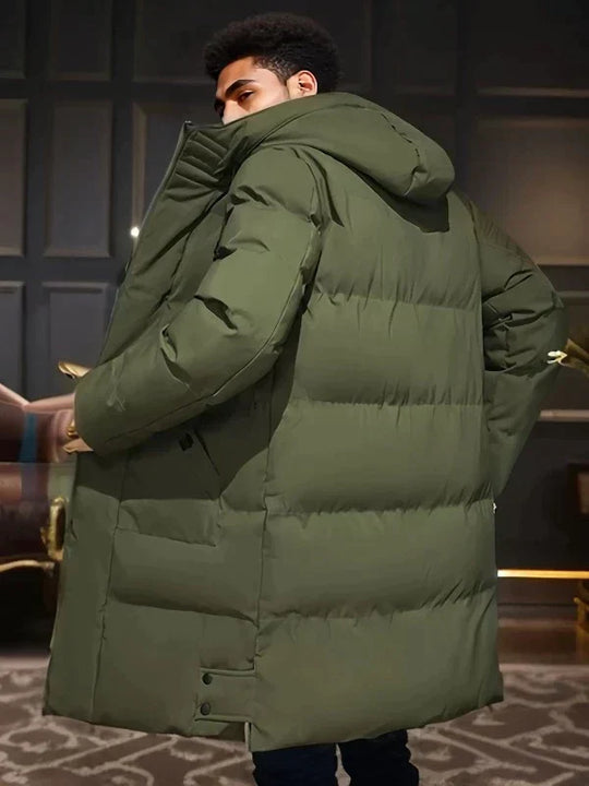 Heidi-Mode | Herren Puffer Winterjacke - Kapuzen-Langdesign