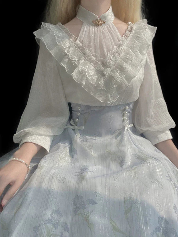 Elegantie Midi Jurk Belle Époque Couture