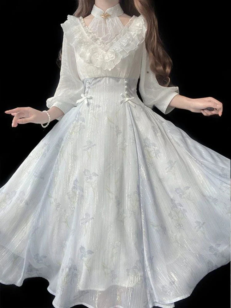 Elegantie Midi Jurk Belle Époque Couture